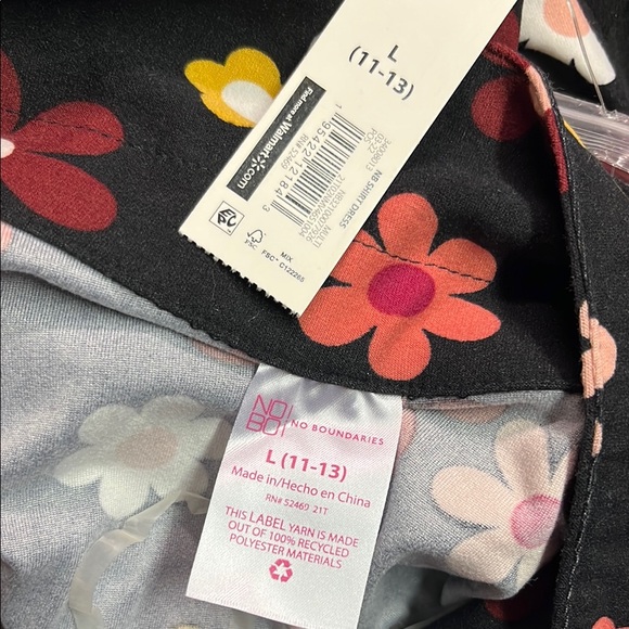 NWT No Boundaries Multicolor Floral Print Button Front Shirt Dress - Picture 16 of 16